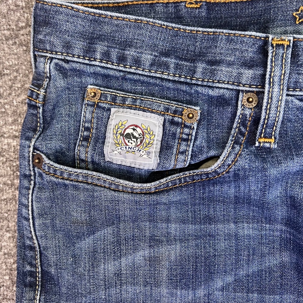 Cinch Jeans Men 32x31 Blue Straight Casual Western Cowboy Stretch Denim Rodeo - Picture 7 of 15